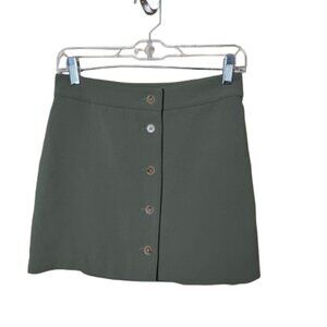 ARITZIA Wilfred Button Front Lined Mini Skirt Size 4 Light Olive Green